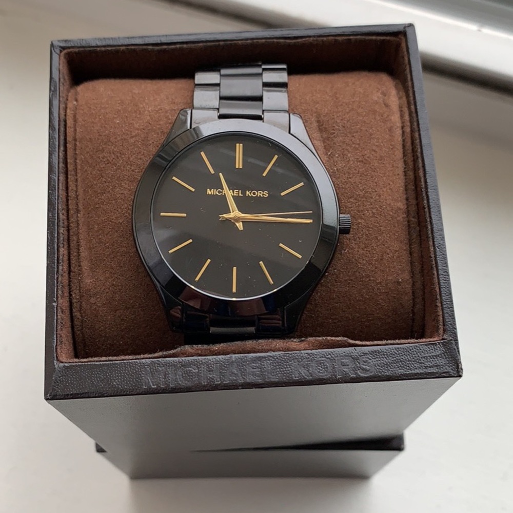 Michael Kors black and gold watch